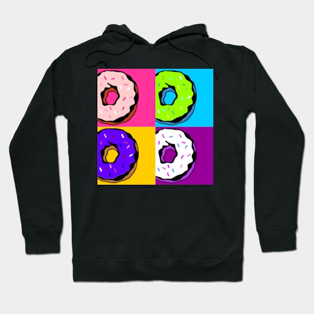 Donut Pop Art Hoodie by ArtFactoryAI